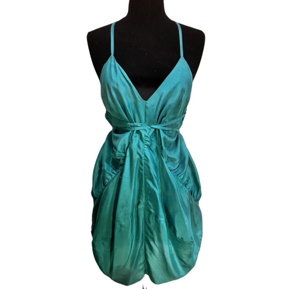 Yigal Azrouel green silk parachute dress